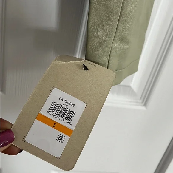 NWT Levi’s Faux Leather Belted Moto Jacket - Sage Green Size S - Picture 10 of 16